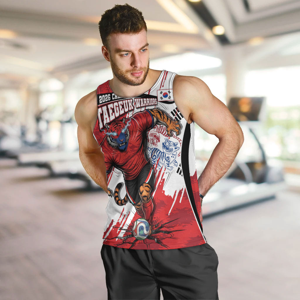 South Korea Football 2026 Champions Men Tank Top Taegeuk Warriors Tiger Mascot - Traditional Korean Art Style