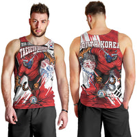 South Korea Football 2026 Champions Men Tank Top Taegeuk Warriors Tiger Mascot - Traditional Korean Art Style