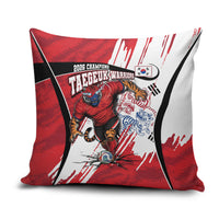 South Korea Football 2026 Champions Pillow Cover Taegeuk Warriors Tiger Mascot - Traditional Korean Art Style