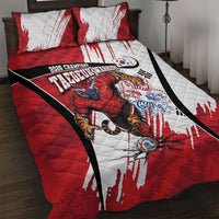 South Korea Football 2026 Champions Quilt Bed Set Taegeuk Warriors Tiger Mascot - Traditional Korean Art Style