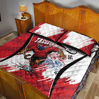 South Korea Football 2026 Champions Quilt Bed Set Taegeuk Warriors Tiger Mascot - Traditional Korean Art Style