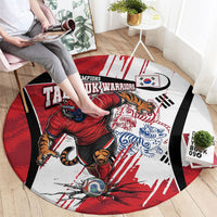 South Korea Football 2026 Champions Round Carpet Taegeuk Warriors Tiger Mascot - Traditional Korean Art Style
