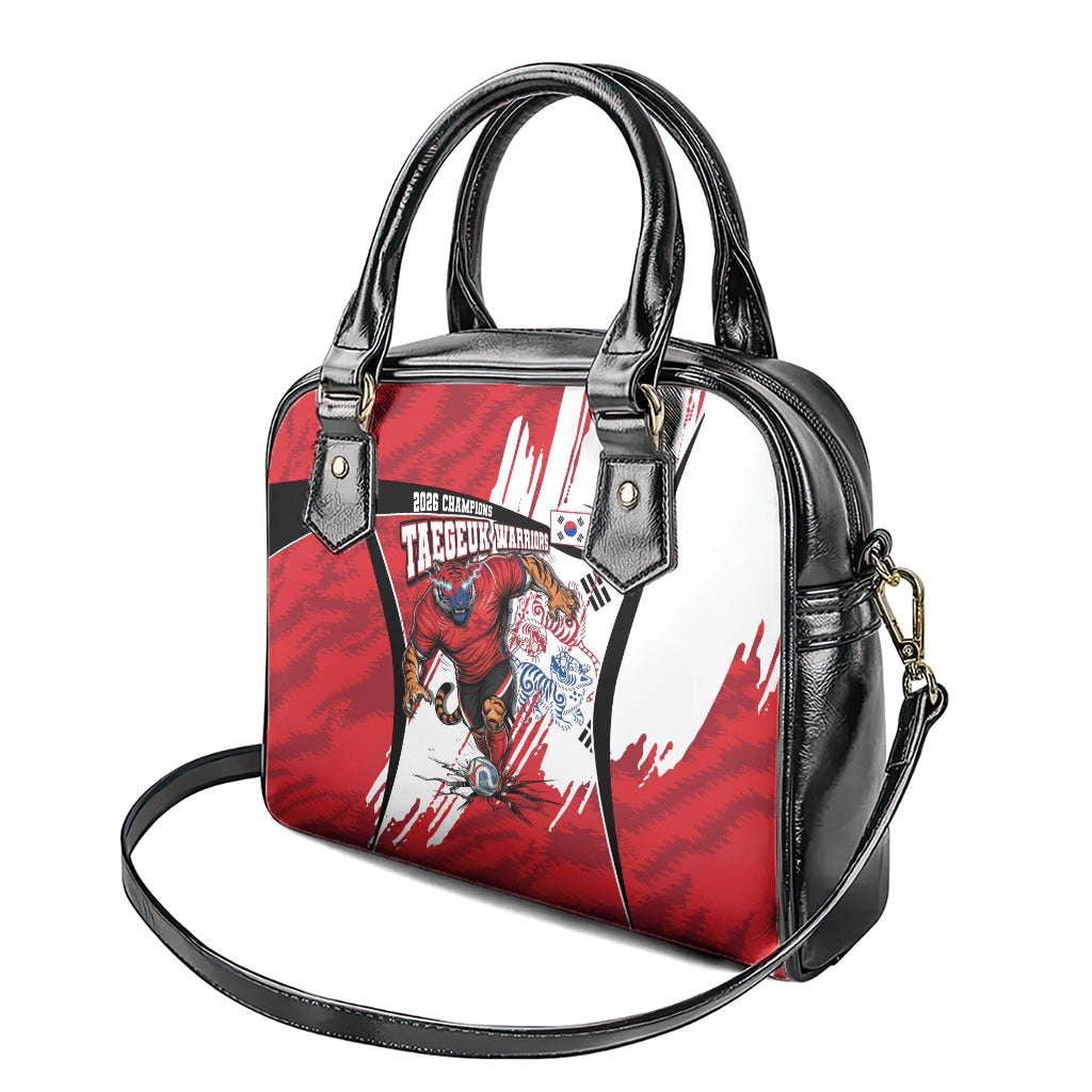 South Korea Football 2026 Champions Shoulder Handbag Taegeuk Warriors Tiger Mascot - Traditional Korean Art Style