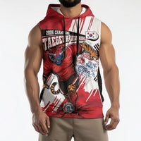 South Korea Football 2026 Champions Sleeveless Hoodie Taegeuk Warriors Tiger Mascot - Traditional Korean Art Style