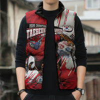 South Korea Football 2026 Champions Sleeveless Puffer Jacket Taegeuk Warriors Tiger Mascot - Traditional Korean Art Style