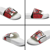 South Korea Football 2026 Champions Slide Sandals Taegeuk Warriors Tiger Mascot - Traditional Korean Art Style