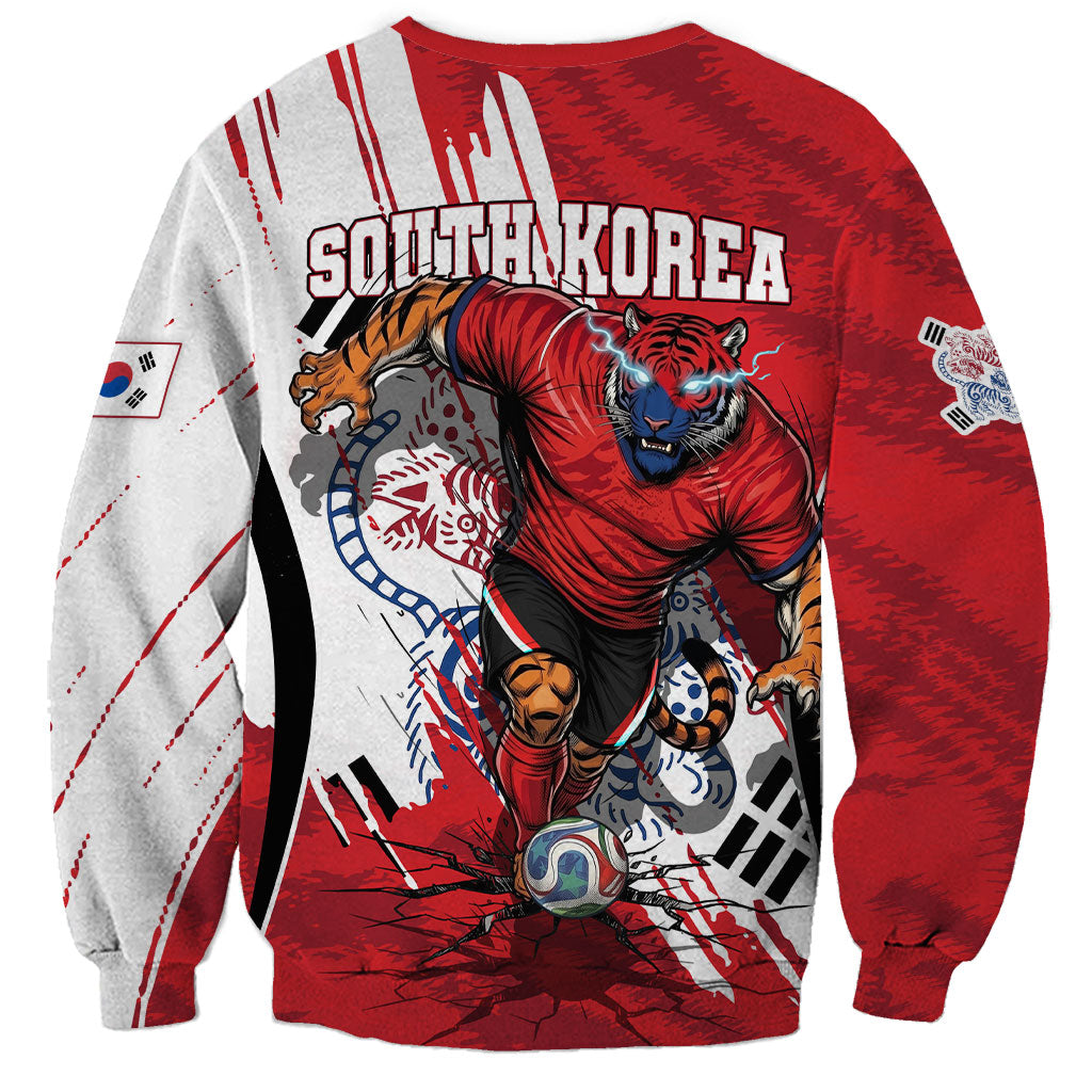South Korea Football 2026 Champions Sweatshirt Taegeuk Warriors Tiger Mascot - Traditional Korean Art Style