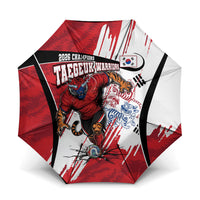 South Korea Football 2026 Champions Umbrella Taegeuk Warriors Tiger Mascot - Traditional Korean Art Style