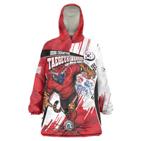 South Korea Football 2026 Champions Wearable Blanket Hoodie Taegeuk Warriors Tiger Mascot - Traditional Korean Art Style