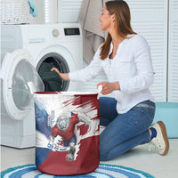 Czech Republic Football Laundry Basket Fierce Athletic Lion Graphic In Painted Grunge Flag Style