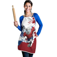 Czech Republic Football Apron Fierce Athletic Lion Graphic In Painted Grunge Flag Style