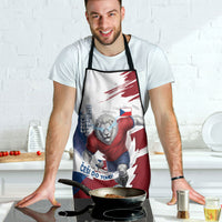Czech Republic Football Apron Fierce Athletic Lion Graphic In Painted Grunge Flag Style
