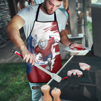 Czech Republic Football Apron Fierce Athletic Lion Graphic In Painted Grunge Flag Style