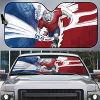 Czech Republic Football Auto Sun Shade Fierce Athletic Lion Graphic In Painted Grunge Flag Style