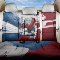 Czech Republic Football Back Car Seat Cover Fierce Athletic Lion Graphic In Painted Grunge Flag Style