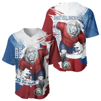 Czech Republic Football Baseball Jersey Fierce Athletic Lion Graphic In Painted Grunge Flag Style