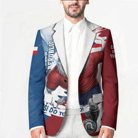 Czech Republic Football Blazer Fierce Athletic Lion Graphic In Painted Grunge Flag Style