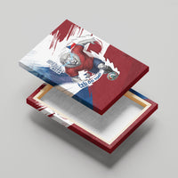 Czech Republic Football Canvas Wall Art Fierce Athletic Lion Graphic In Painted Grunge Flag Style