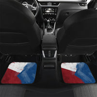 Czech Republic Football Car Mats Fierce Athletic Lion Graphic In Painted Grunge Flag Style