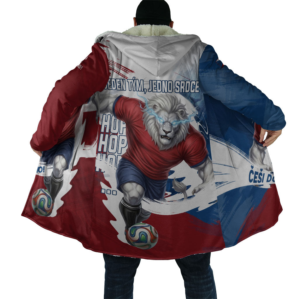 Czech Republic Football Cloak Fierce Athletic Lion Graphic In Painted Grunge Flag Style