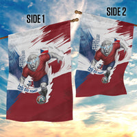 Czech Republic Football Garden Flag Fierce Athletic Lion Graphic In Painted Grunge Flag Style