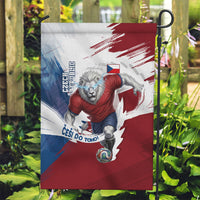 Czech Republic Football Garden Flag Fierce Athletic Lion Graphic In Painted Grunge Flag Style
