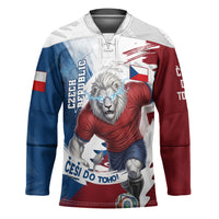 Czech Republic Football Hockey Jersey Fierce Athletic Lion Graphic In Painted Grunge Flag Style
