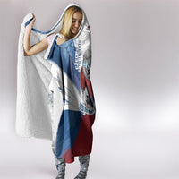 Czech Republic Football Hooded Blanket Fierce Athletic Lion Graphic In Painted Grunge Flag Style