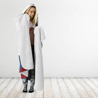 Czech Republic Football Hooded Blanket Fierce Athletic Lion Graphic In Painted Grunge Flag Style