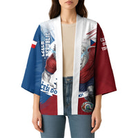 Czech Republic Football Kimono Fierce Athletic Lion Graphic In Painted Grunge Flag Style