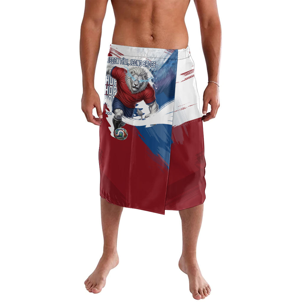 Czech Republic Football Lavalava Fierce Athletic Lion Graphic In Painted Grunge Flag Style