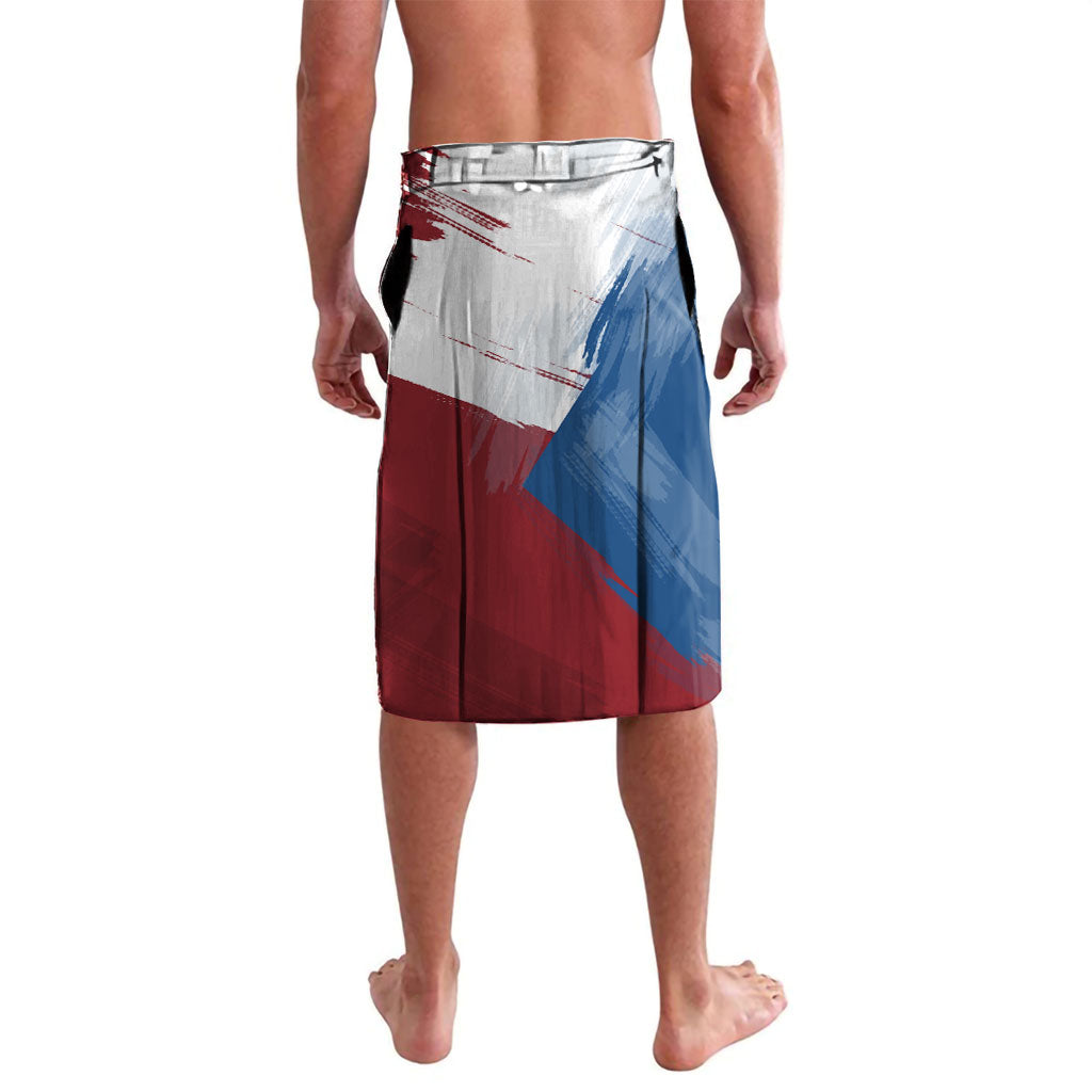 Czech Republic Football Lavalava Fierce Athletic Lion Graphic In Painted Grunge Flag Style
