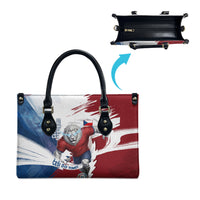 Czech Republic Football Leather Bag Fierce Athletic Lion Graphic In Painted Grunge Flag Style