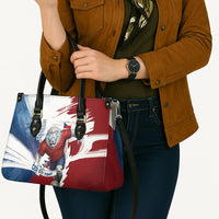 Czech Republic Football Leather Bag Fierce Athletic Lion Graphic In Painted Grunge Flag Style