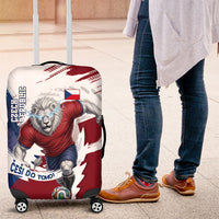 Czech Republic Football Luggage Cover Fierce Athletic Lion Graphic In Painted Grunge Flag Style