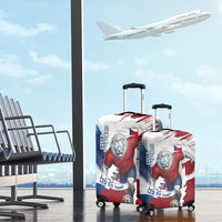 Czech Republic Football Luggage Cover Fierce Athletic Lion Graphic In Painted Grunge Flag Style
