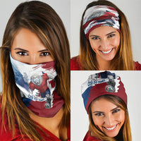 Czech Republic Football Neck Gaiter Fierce Athletic Lion Graphic In Painted Grunge Flag Style