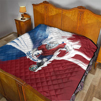 Czech Republic Football Quilt Fierce Athletic Lion Graphic In Painted Grunge Flag Style