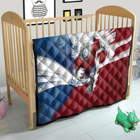 Czech Republic Football Quilt Fierce Athletic Lion Graphic In Painted Grunge Flag Style