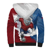 Czech Republic Football Sherpa Hoodie Fierce Athletic Lion Graphic In Painted Grunge Flag Style