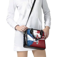 Czech Republic Football Shoulder Handbag Fierce Athletic Lion Graphic In Painted Grunge Flag Style