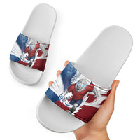 Czech Republic Football Slide Sandals Fierce Athletic Lion Graphic In Painted Grunge Flag Style