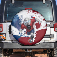 Czech Republic Football Spare Tire Cover Fierce Athletic Lion Graphic In Painted Grunge Flag Style