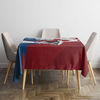 Czech Republic Football Tablecloth Fierce Athletic Lion Graphic In Painted Grunge Flag Style