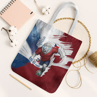 Czech Republic Football Tote Bag Fierce Athletic Lion Graphic In Painted Grunge Flag Style