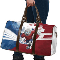 Czech Republic Football Travel Bag Fierce Athletic Lion Graphic In Painted Grunge Flag Style