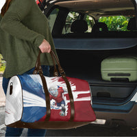 Czech Republic Football Travel Bag Fierce Athletic Lion Graphic In Painted Grunge Flag Style