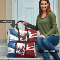 Czech Republic Football Travel Bag Fierce Athletic Lion Graphic In Painted Grunge Flag Style