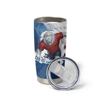 Czech Republic Football Tumbler Cup Fierce Athletic Lion Graphic In Painted Grunge Flag Style
