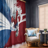 Czech Republic Football Window Curtain Fierce Athletic Lion Graphic In Painted Grunge Flag Style